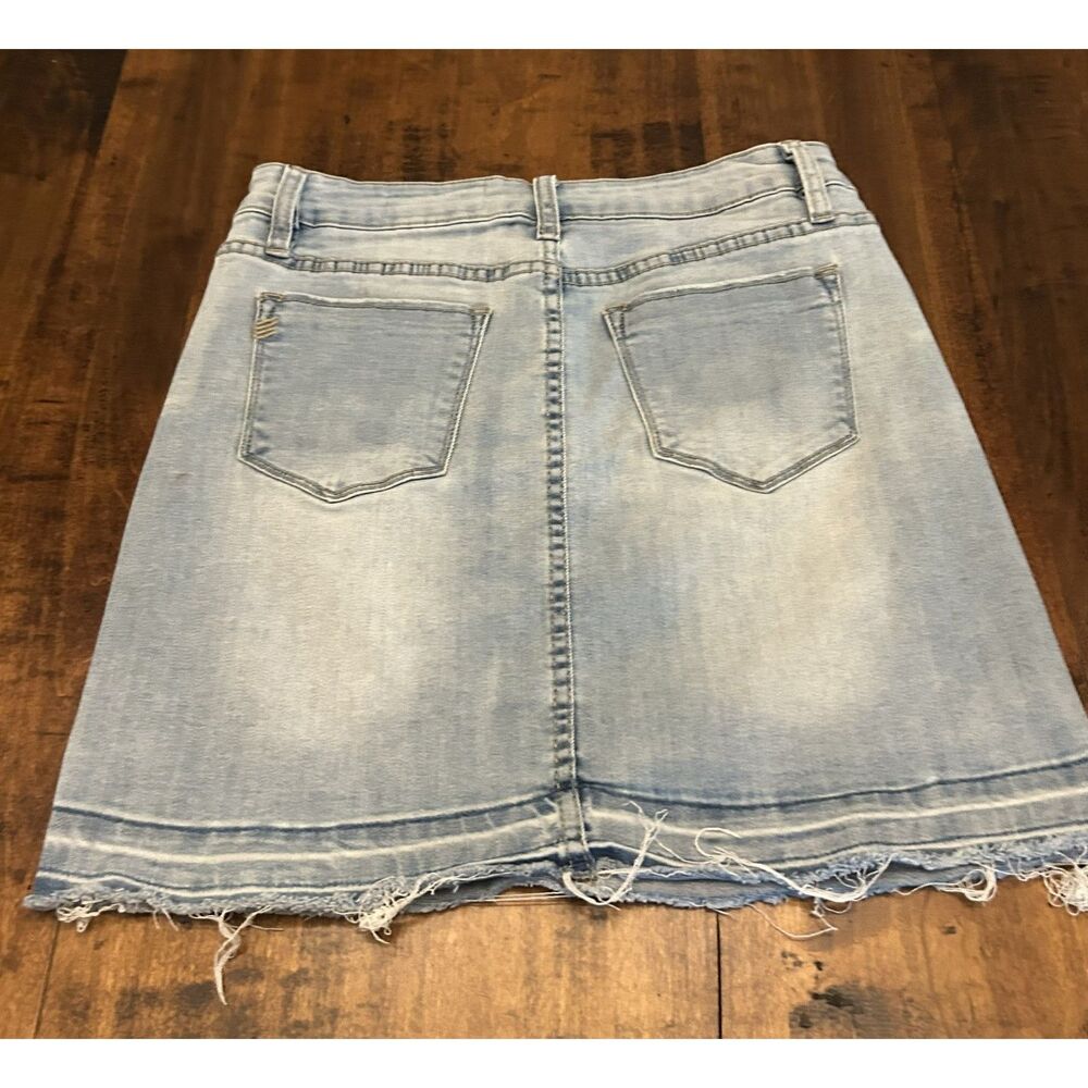 Vintage Wish List Jeans light wash denim mini skirt size Medium - Picture 5 of 6